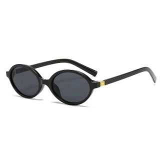Casual Small Oval Γυναικεία Μαύρα-Γκρι γυαλιά ηλίου UV400